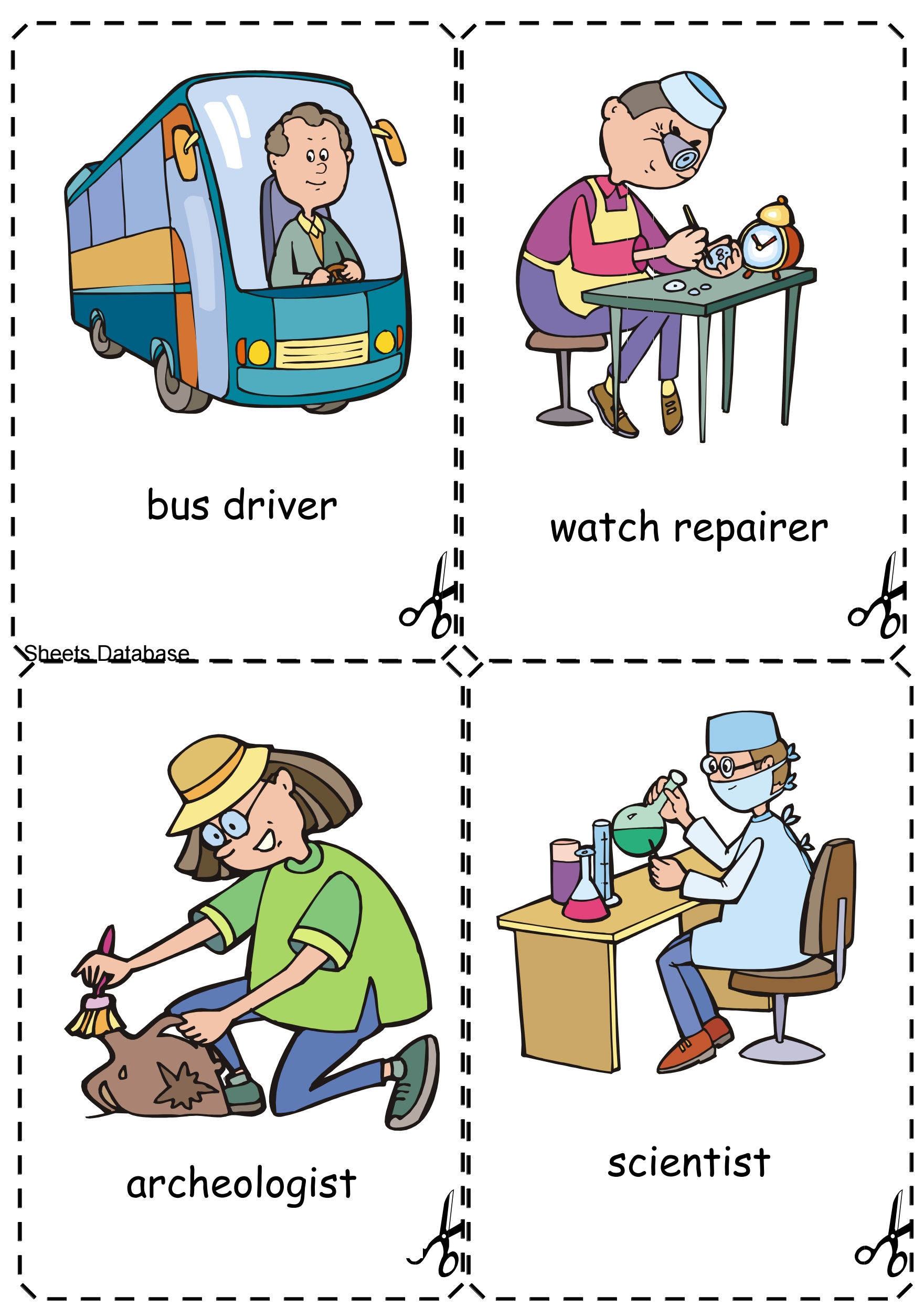 Occupations Cards – Sheets