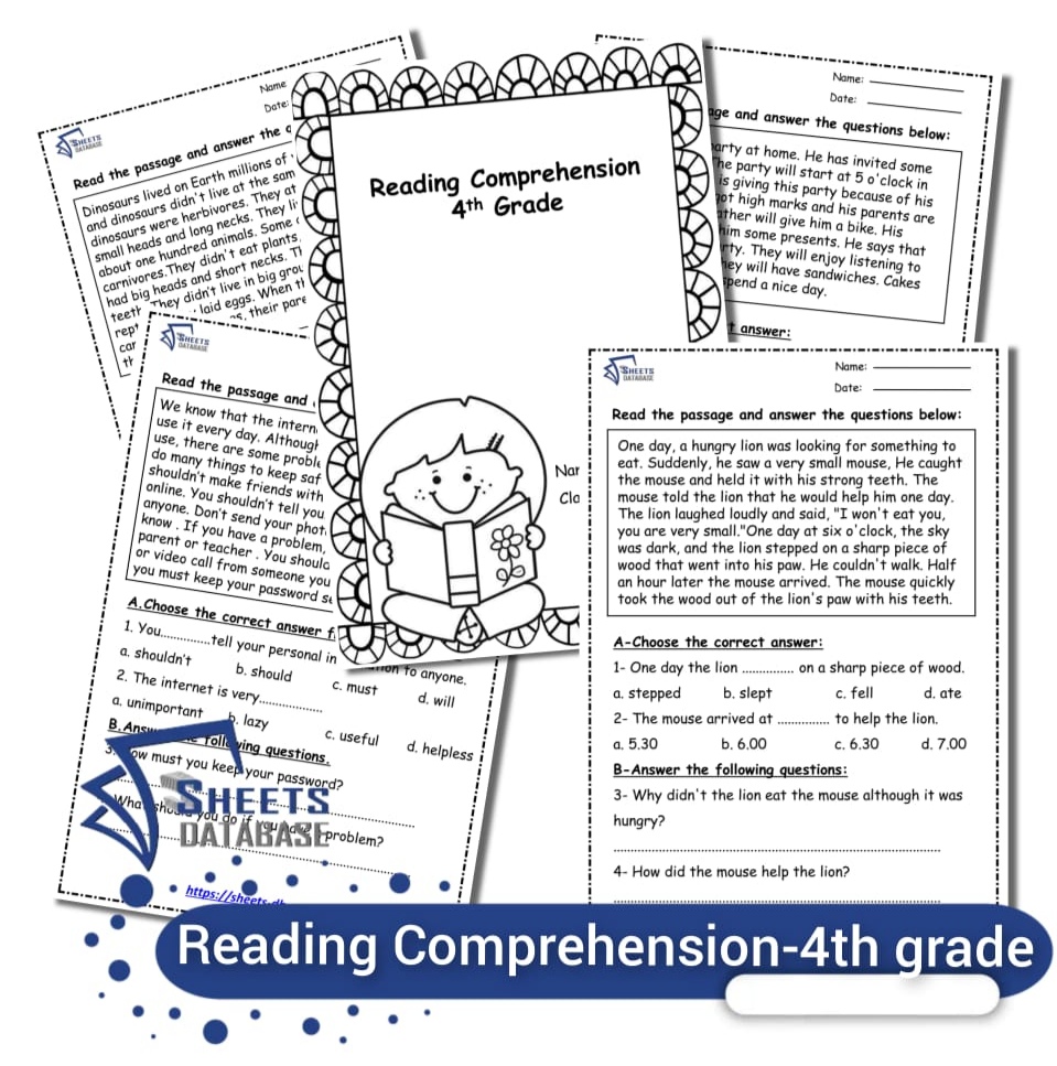 Reading Comprehension passages for 4th graders – Sheets