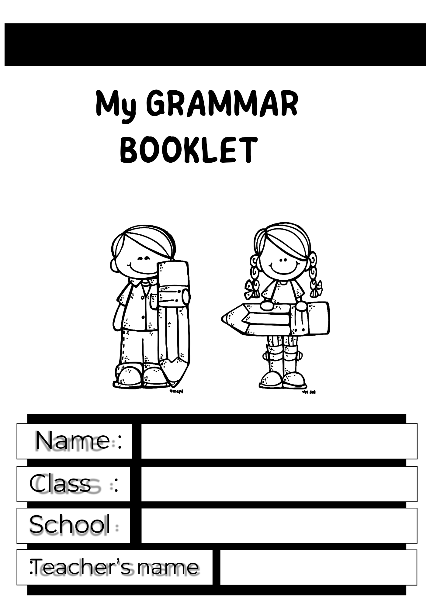 Grammar booklet – 3rd and 4th graders – Sheets