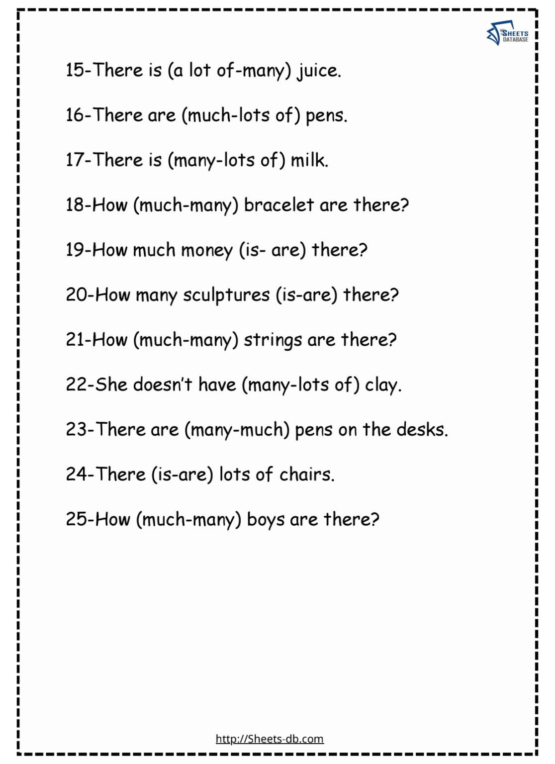 How much How many Sheets