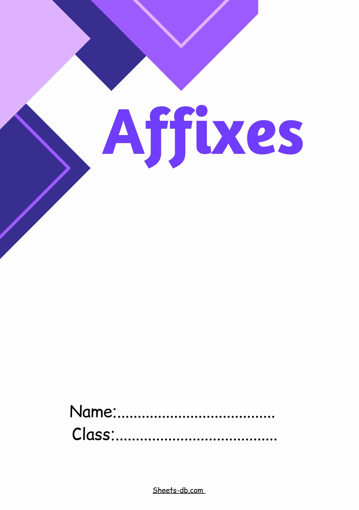 Affixes worksheets – Sheets