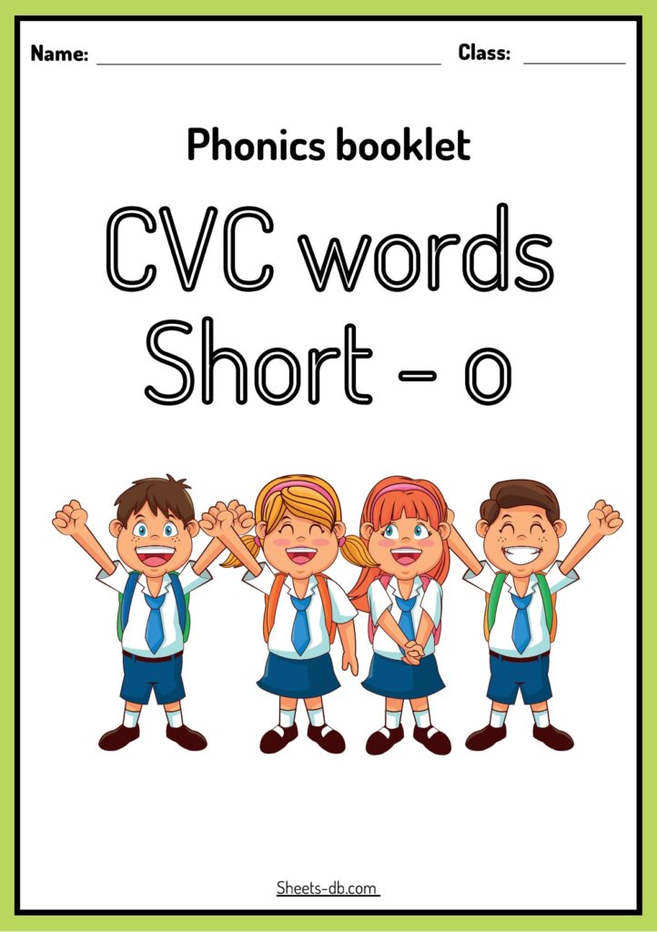 Phonics booklet. CVC WORDS.. Short o Sheets