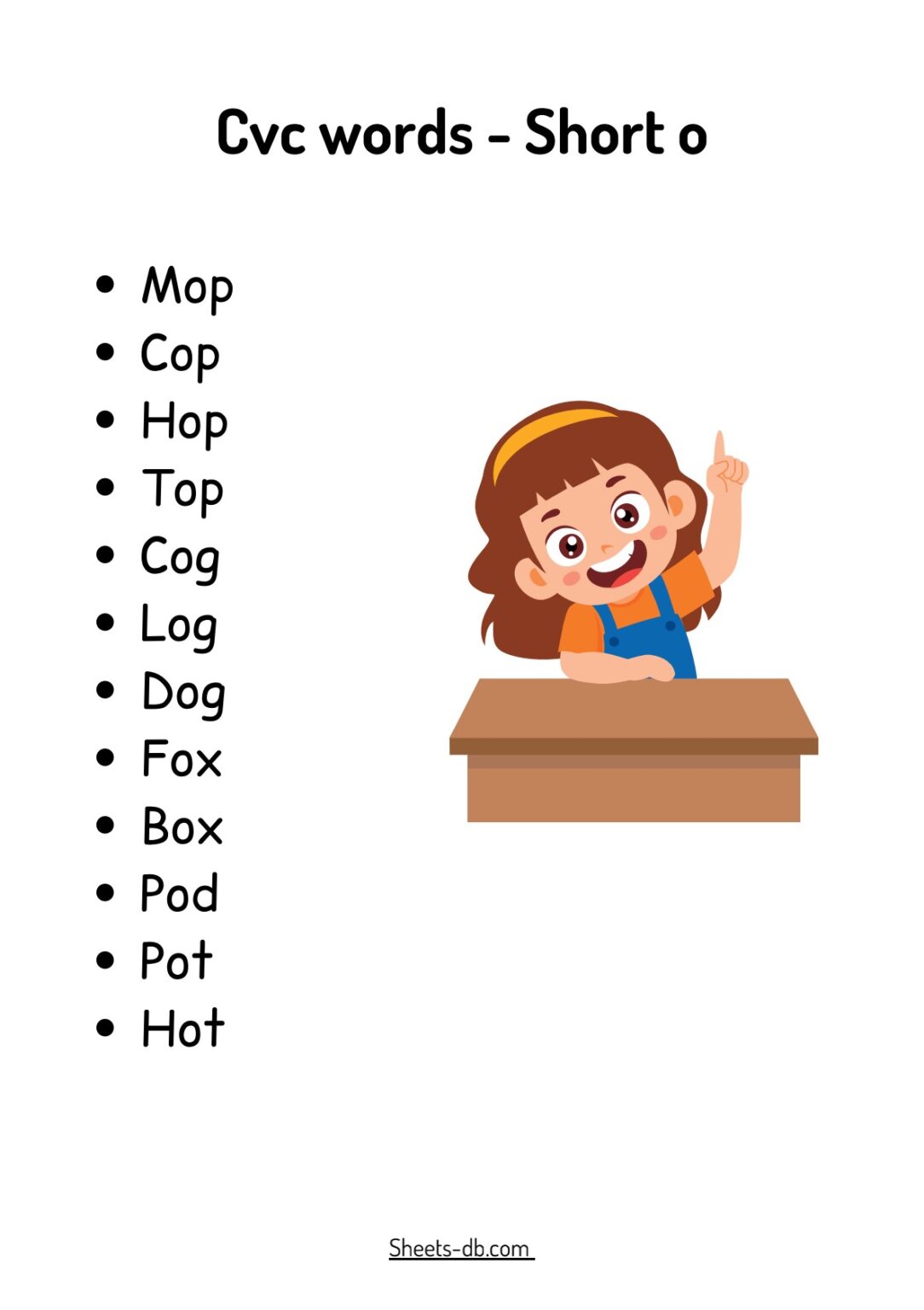 Phonics booklet. CVC WORDS.. Short o Sheets