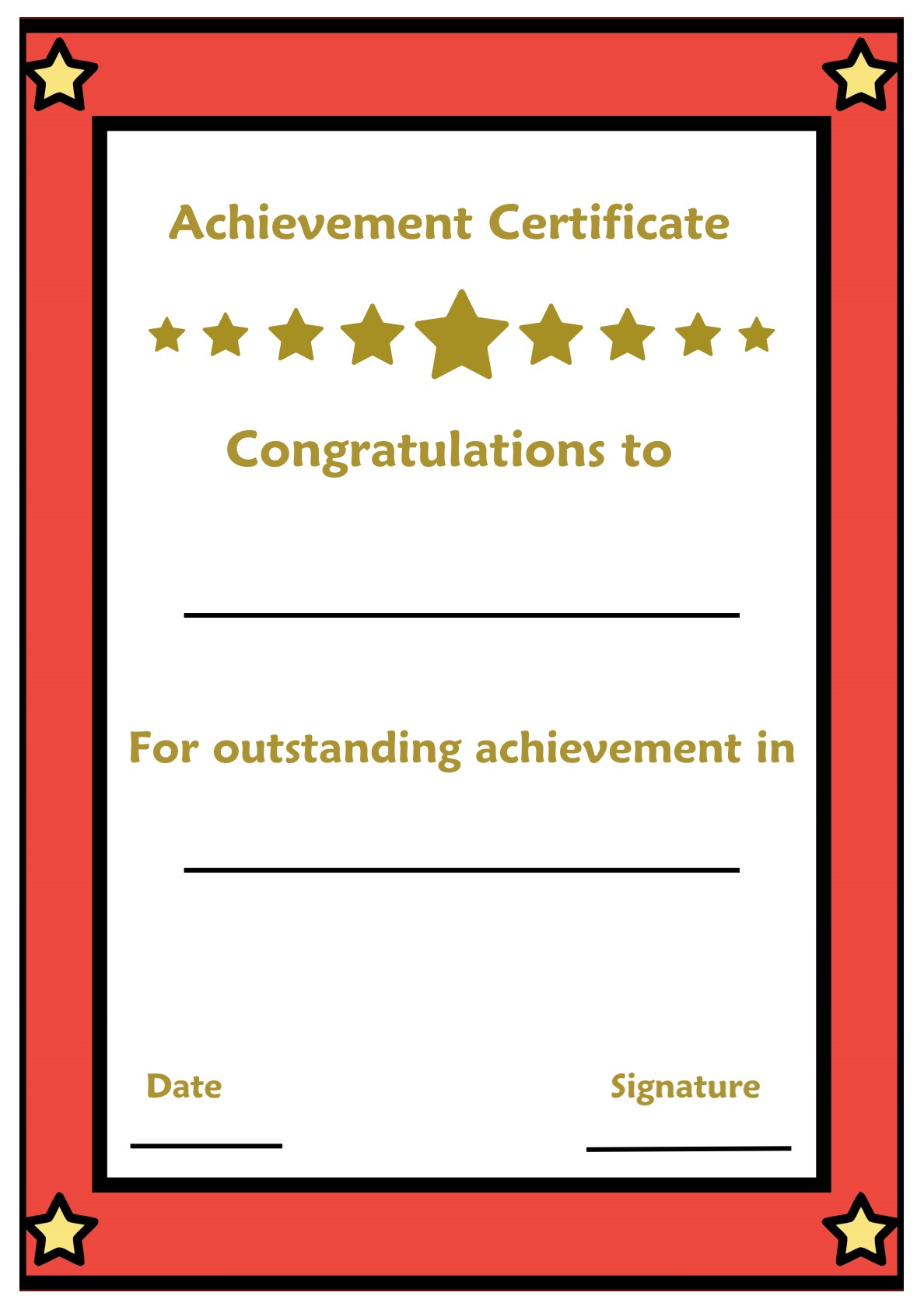 Achievement Awards – Sheets