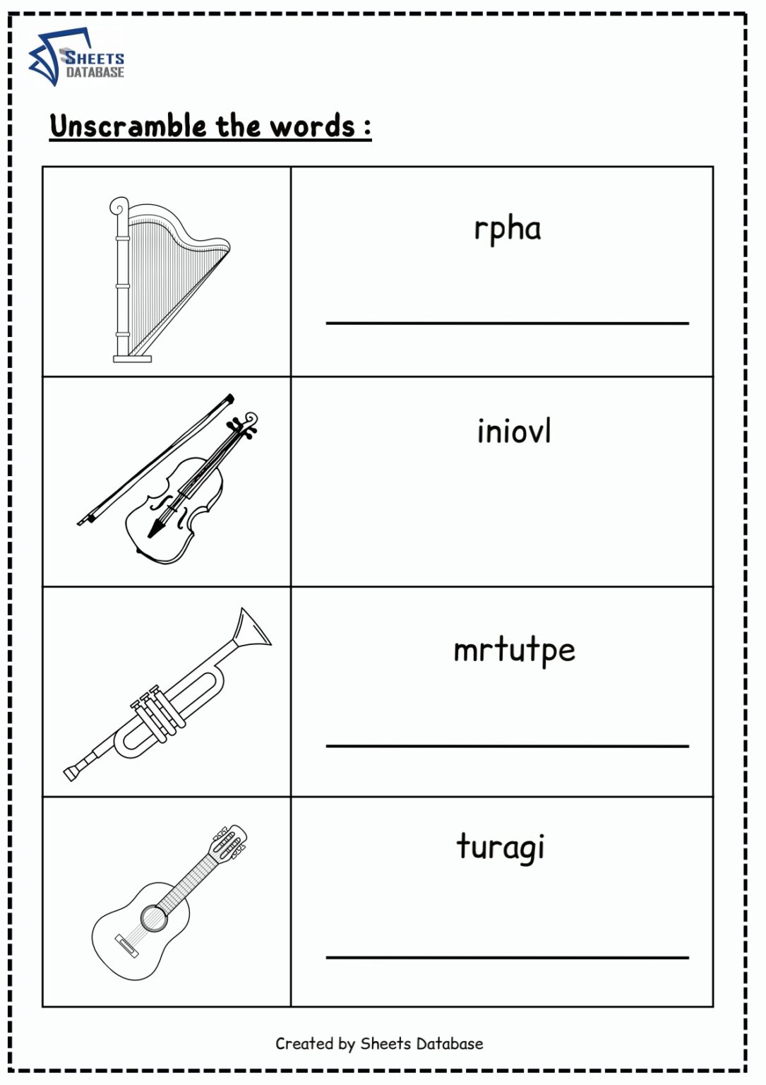 Musical Instruments – Sheets